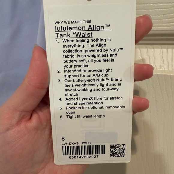 Lululemon align tank waist length size 8 - Picture 2 of 5